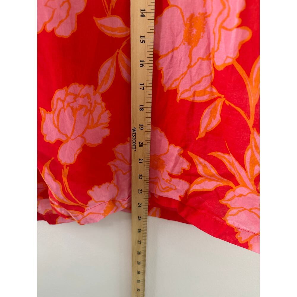 Karlie Red Pink Floral Blouse Boho Resort Summer Top Lightweight - Picture 7 of 7